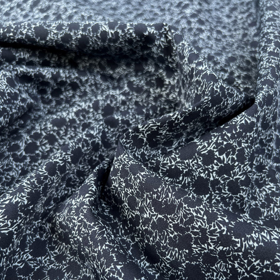 100% Cotton Floral Navy Dress Fabric Nightbloom