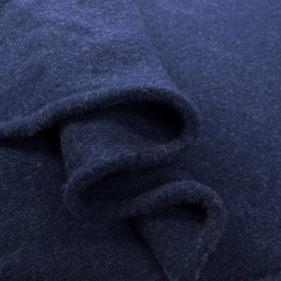 Remnant - 100% Wool Fleece - French Navy (0.7m)
