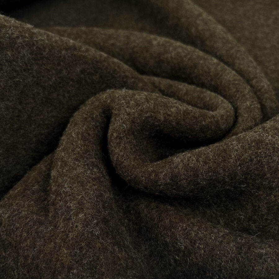 100% Wool Fleece - Military Green