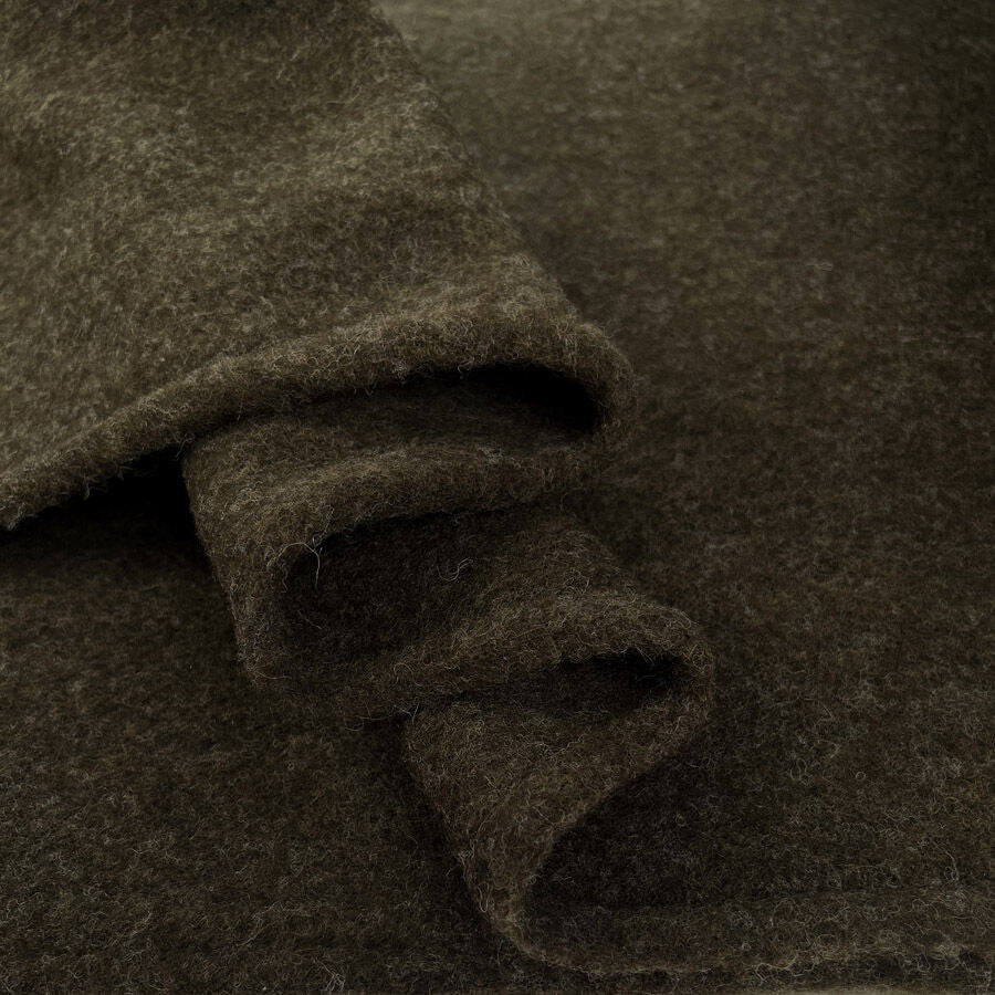 100% Wool Fleece - Military Green