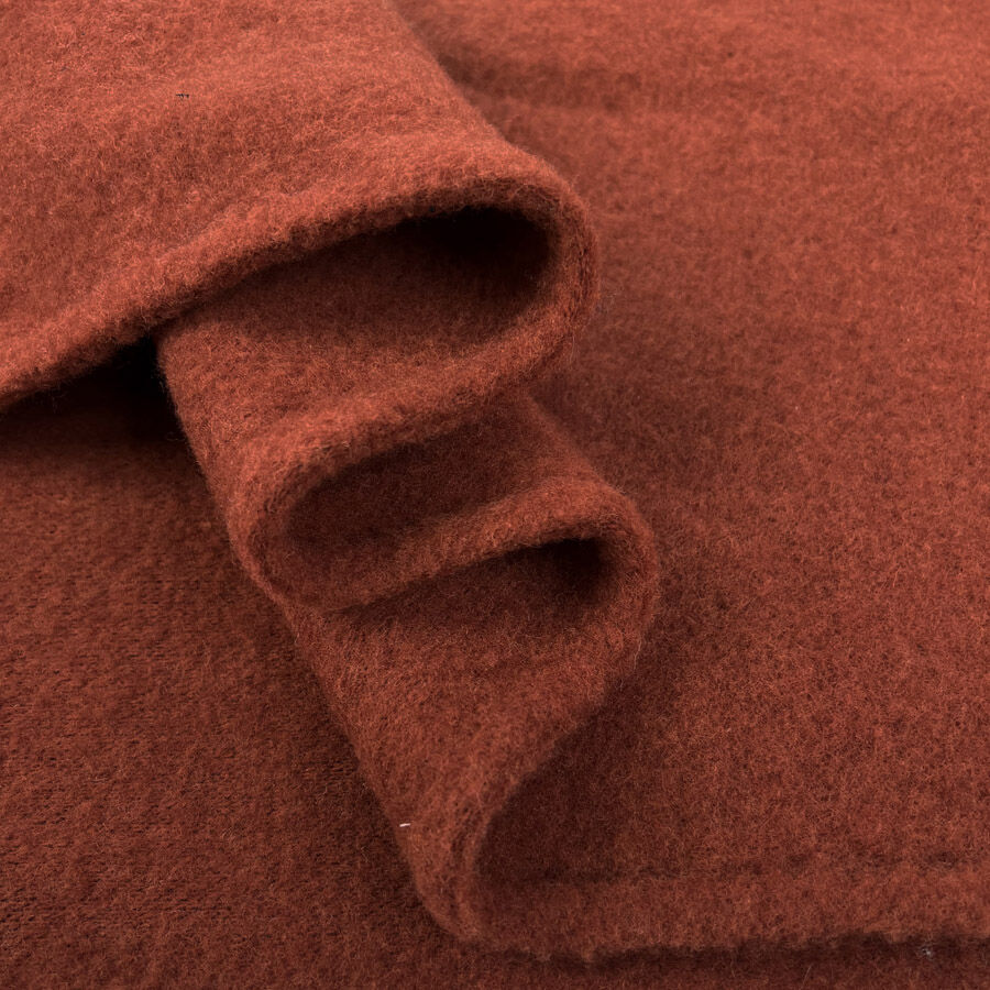 100% Fleece Wool Rust Australian Virgin Oeko Tex Knitted Coat Fabric Fold