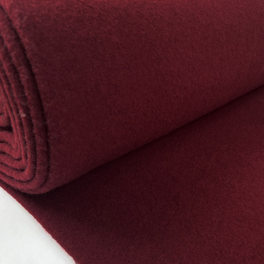 Remnant - 100% Wool Fleece - Wine Red (1m)