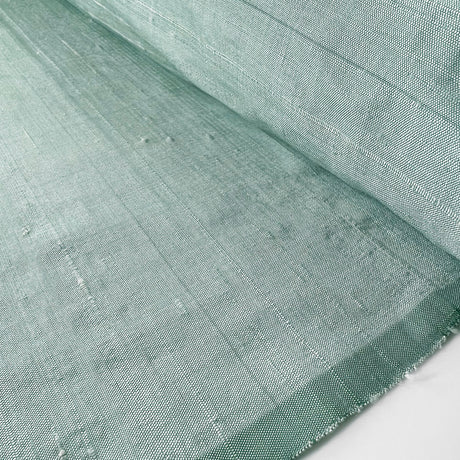 100% Raw Silk Dupion Dress Soft Furnishing Fabric Duck Egg Roll