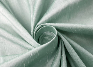 100% Raw Silk Dupion Dress Soft Furnishing Fabric Duck Egg Twist