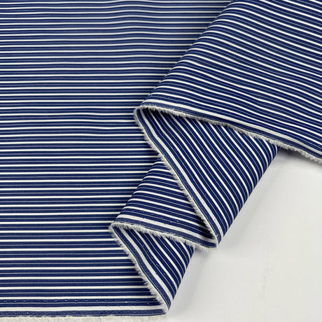 100% Cotton Shirting - Awning Stripe Navy