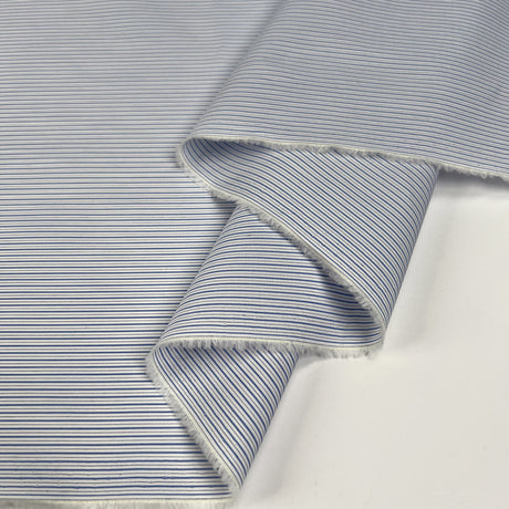 100% Cotton Shirting - Pencil Stripe Blue