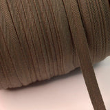 10mm Grey Cotton Herringbone Webbing