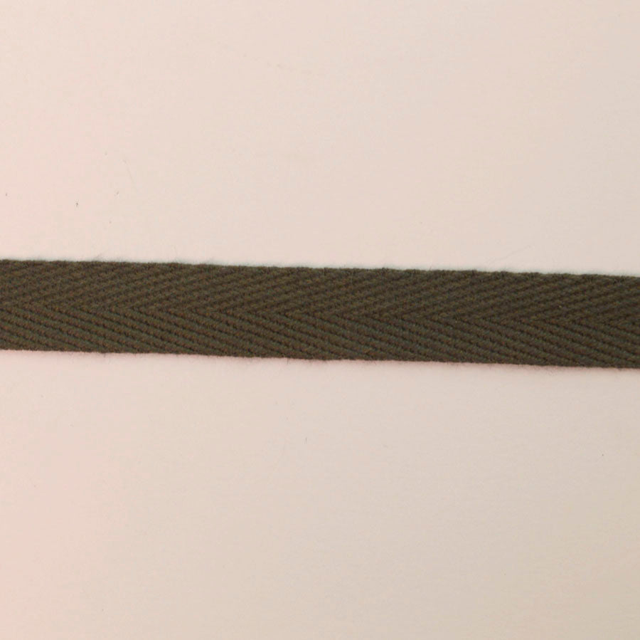 10mm Grey Cotton Herringbone Webbing