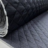 Remnant - Quilted Wool - Blue Check (1.25m)