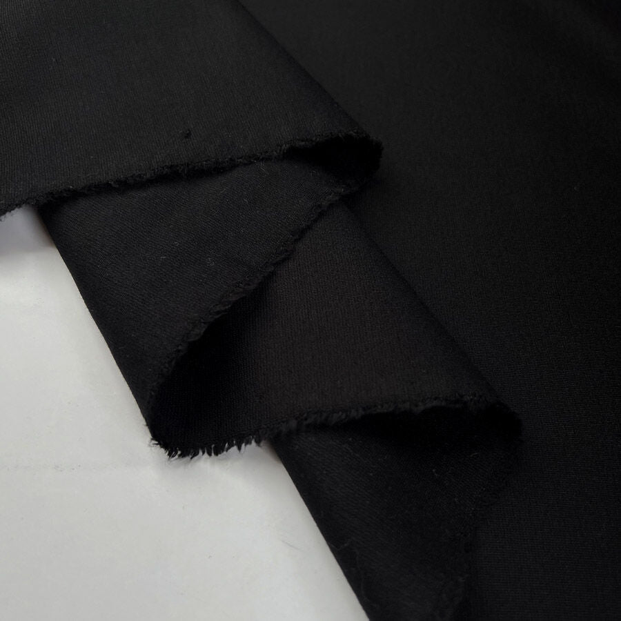 Luxury Ponte Roma Jersey Knit Fabric | Jet Black | Croft Mill