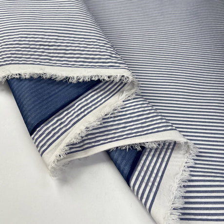 Storm System Seersucker - Navy Stripe