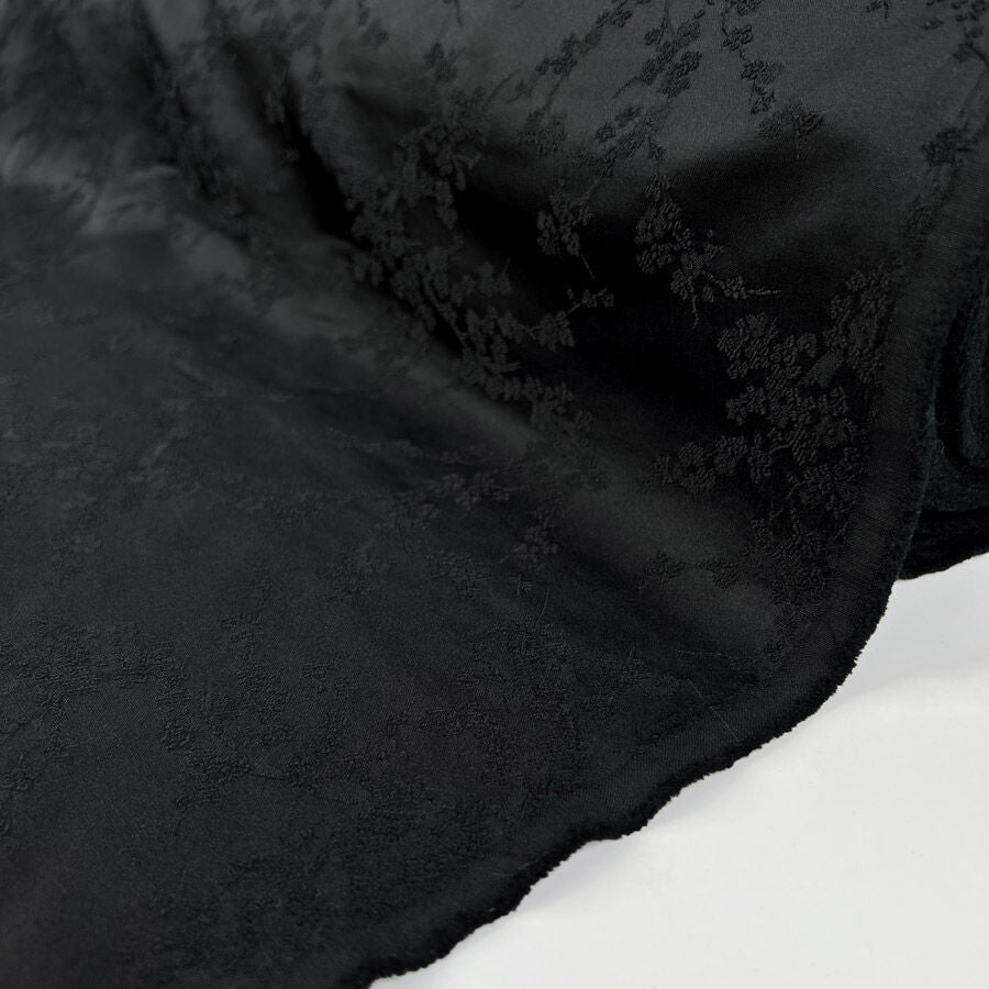 Satin Brocade - Black