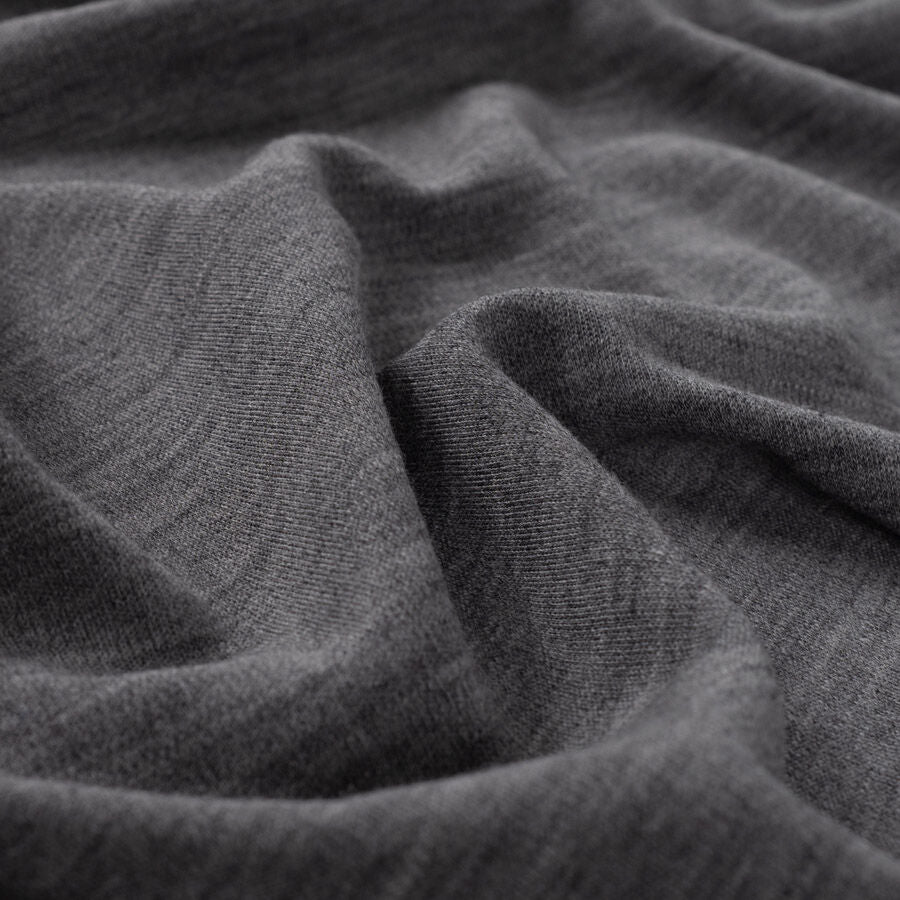 100% Merino Wool Jersey - Mid Grey