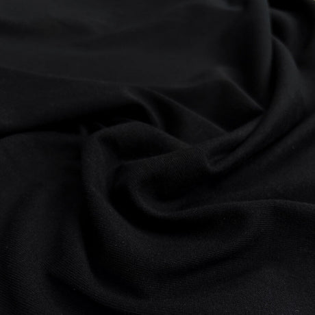 Fine rib black cotton jersey