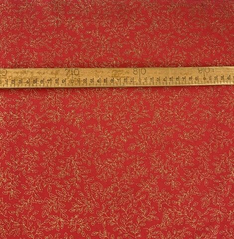 Christmas Cotton - Holly - Red