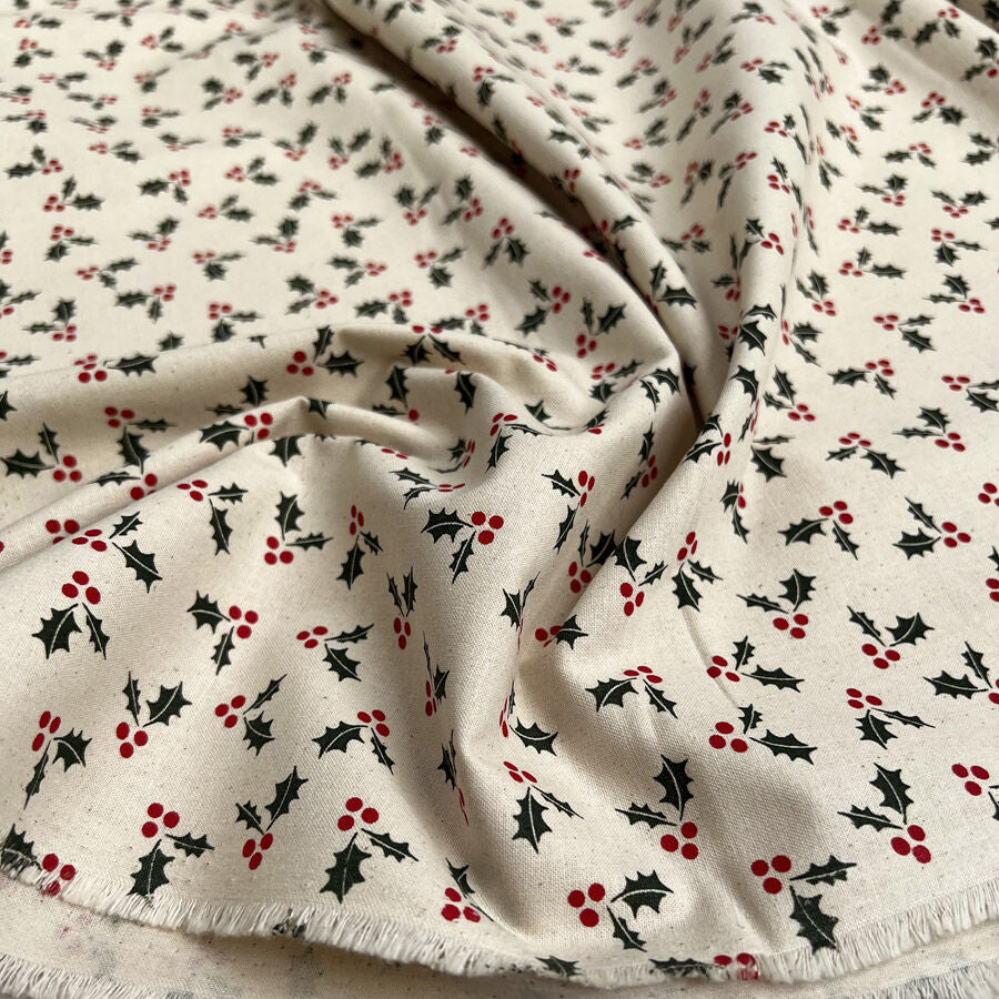 Christmas Cotton - Holly Natural - Grande