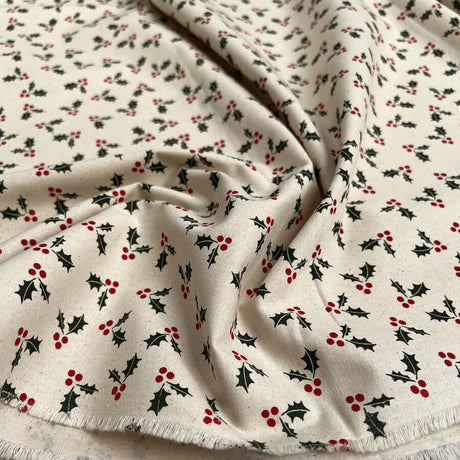 Christmas Cotton - Holly Natural - Grande