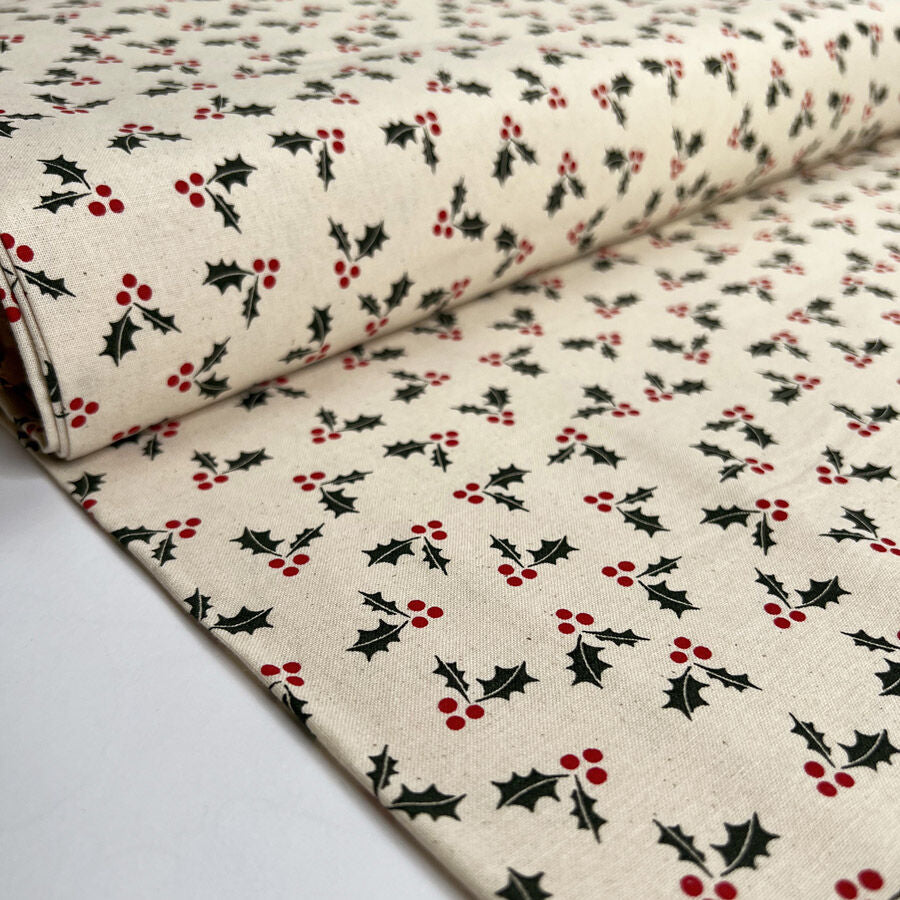 Christmas Cotton - Holly Natural - Grande
