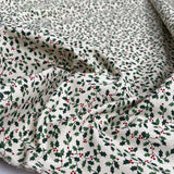 Christmas Cotton - Holly Natural - Dainty