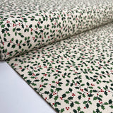 Christmas Cotton - Holly Natural - Dainty