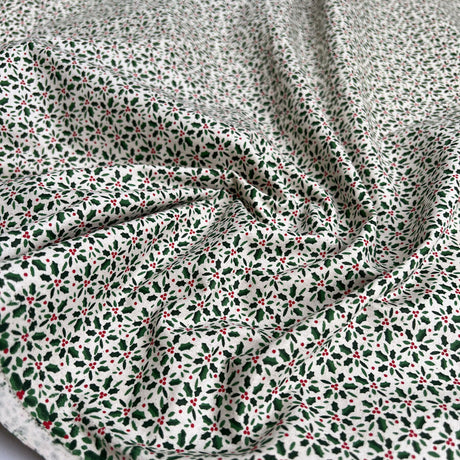 Christmas Cotton - Holly Natural - Pettit