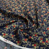 Christmas Cotton - Berries & Holly - Blue