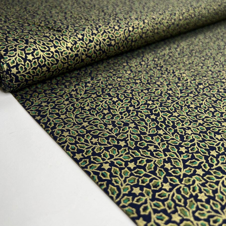 Christmas Cotton - Hollygrove - Blue
