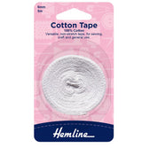 Hemline 6mm Wide White Cotton Twill Tape - 5 Metres