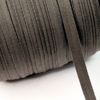 14mm Grey Cotton Herringbone Webbing