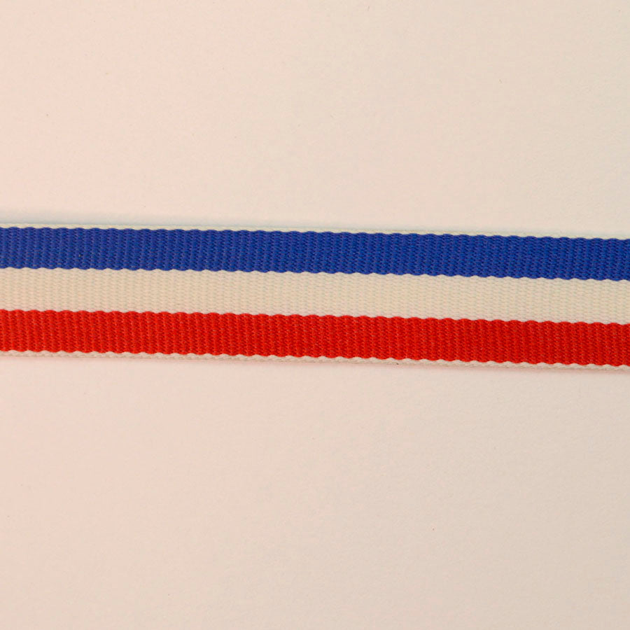 Red, White & Royal Blue Stripe Craft Tape (15mm)