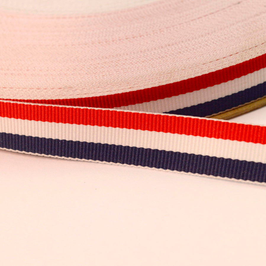 Red, White & Navy Stripe Craft Tape (15mm)