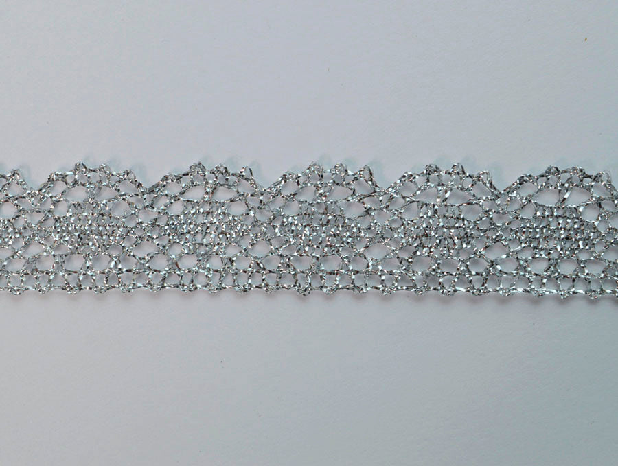 Silver Lurex Trim - Lace (15mm)