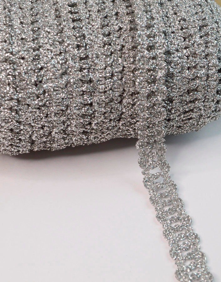Silver Lurex Trim - Chain (15mm)
