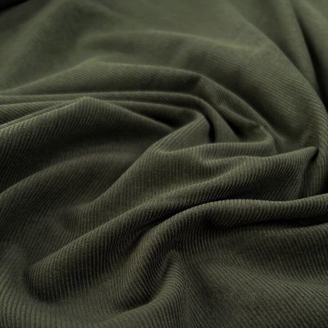16 Wale Washed Corduroy Army Green Needlecord Cotton Woven Trouser Fabric