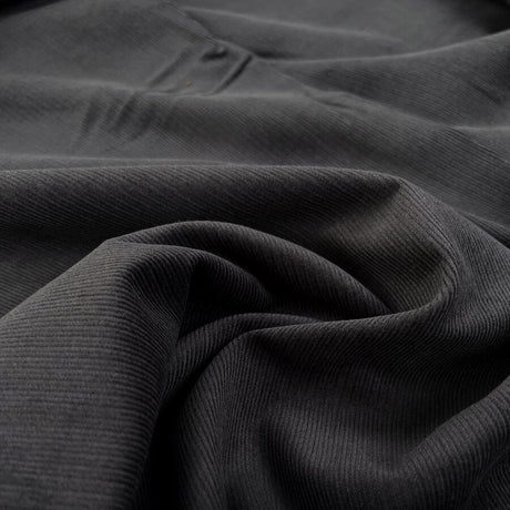 16 Wale Washed Corduroy Grey Needlecord Cotton Woven Trouser Fabric