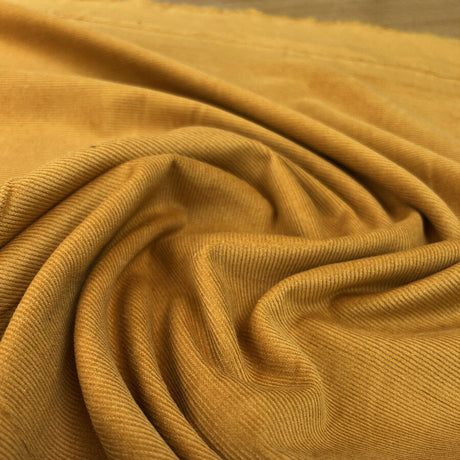 16 Wale Washed Corduroy Mustard Yellow Needlecord Cotton Woven Trouser Fabric