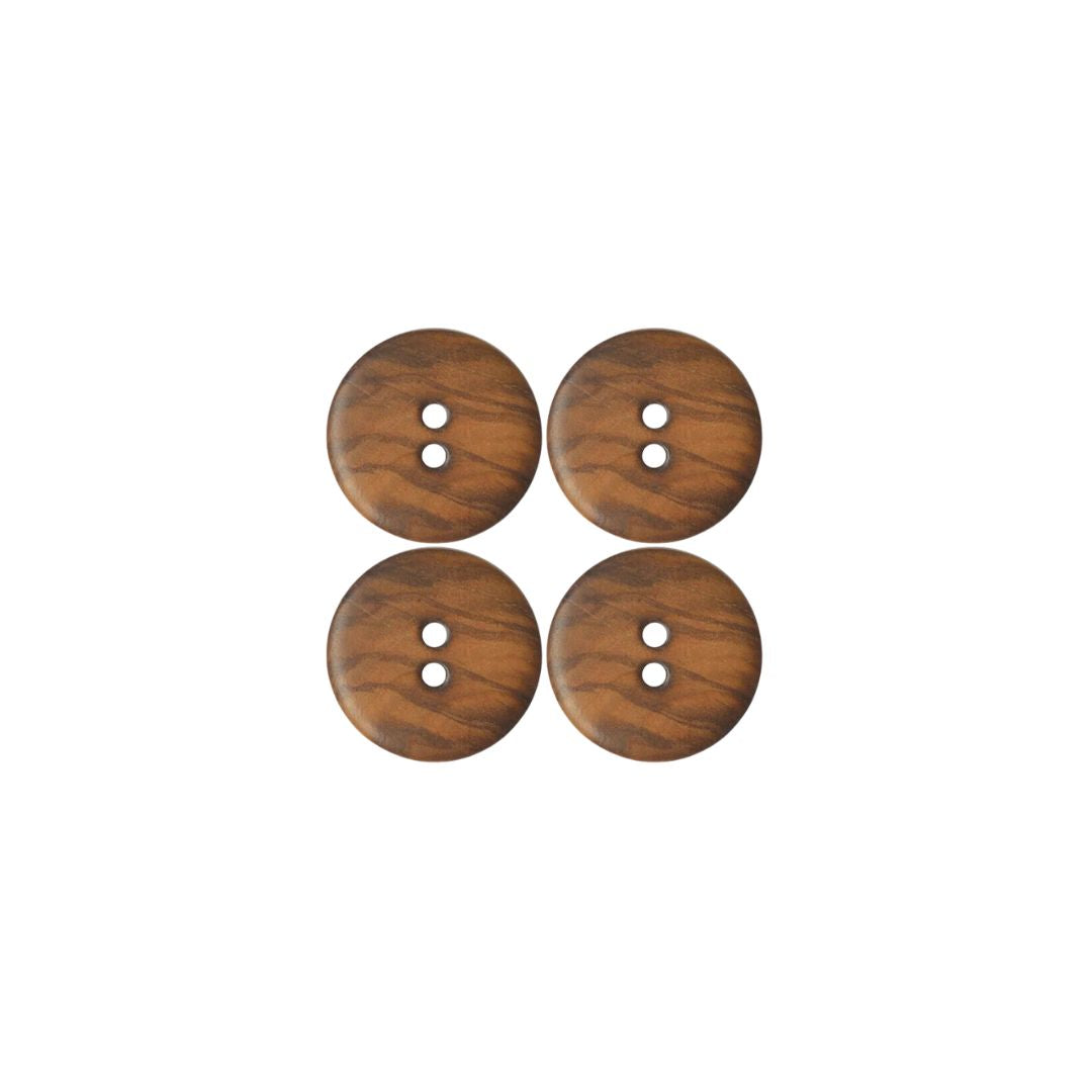 Pack of 4 Burnt Wooden Buttons (22mm)