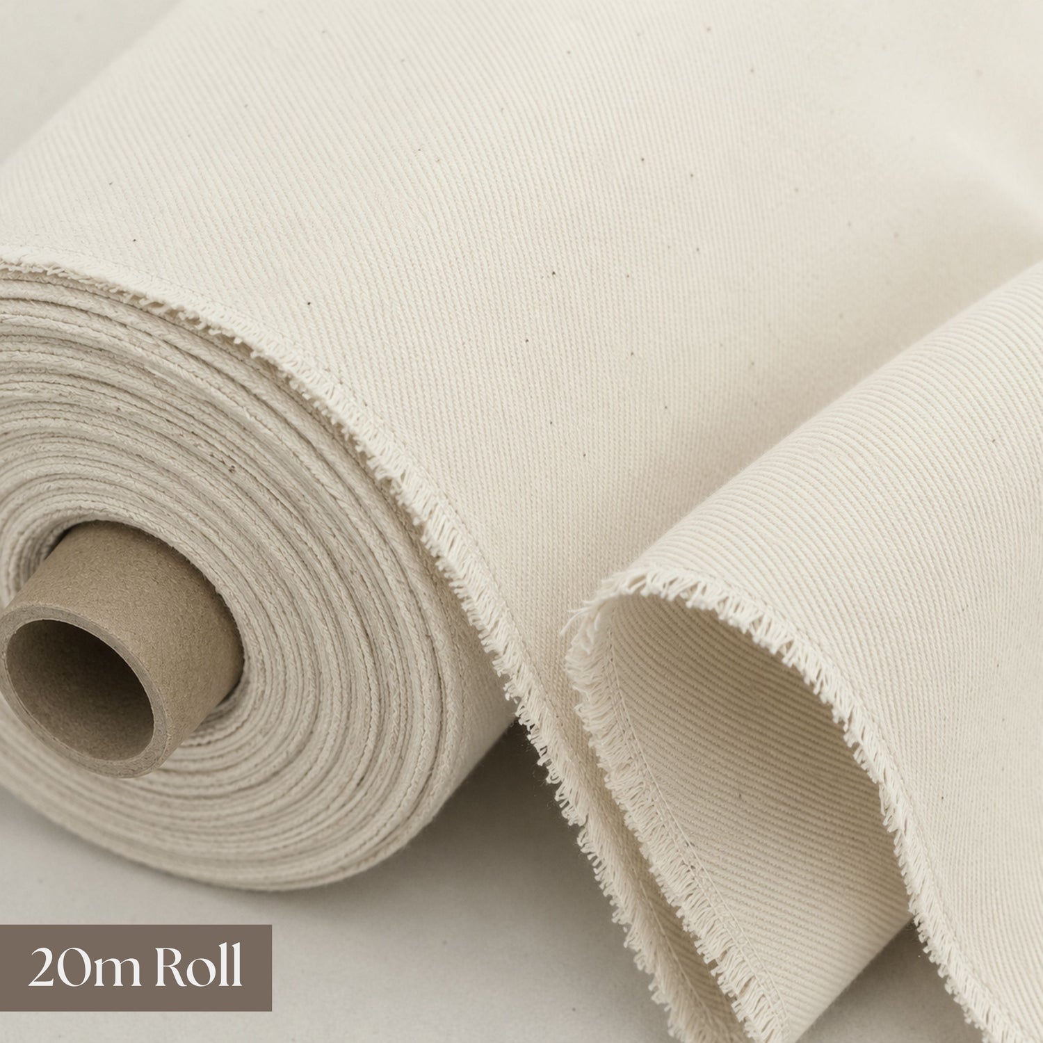 Unbleached Cotton Bull Denim Twill Fabric Natural Bull Durham 20m Roll