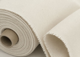 Unbleached Cotton Bull Denim Twill Fabric Natural Bull Durham 20m Roll