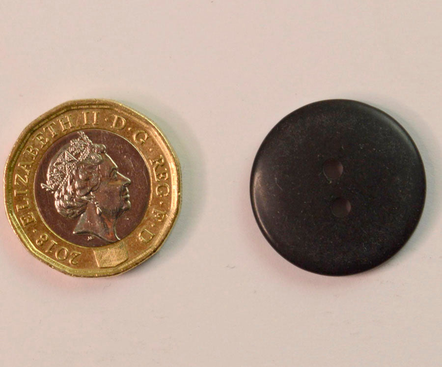 20 Pack - Black smooth 2 hole Plastic Buttons
