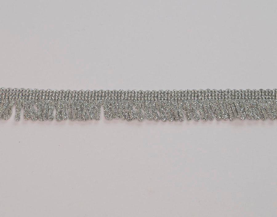 Silver Lurex Fringe Braid Trim Edging (20mm)