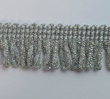 Silver Lurex Fringe Braid Trim Edging (20mm)