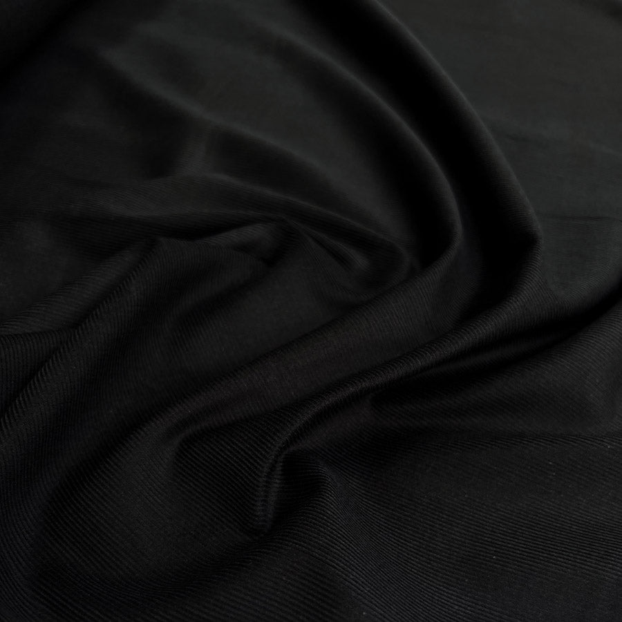 Cotton Corduroy Shirt Fabric | 21 Wale Needlecord - Black | Remnant (1 ...