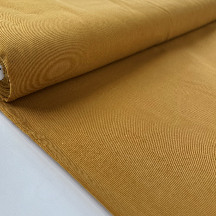 21 Wale Needlecord Gold Yellow Cotton Corduroy Woven Shirting Fabric Bolt