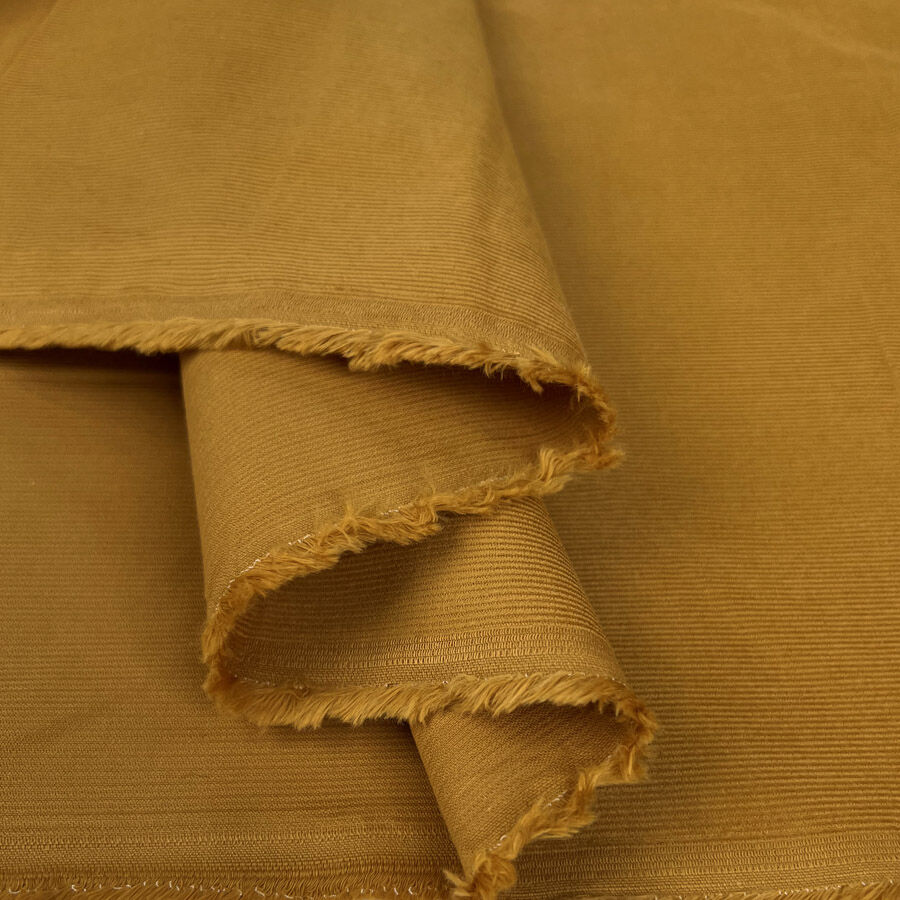 21 Wale Needlecord Gold Yellow Cotton Corduroy Woven Shirting Fabric Fold