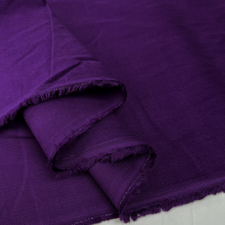 21 Wale Needlecord Purple Cotton Corduroy Woven Shirting Fabric Fold