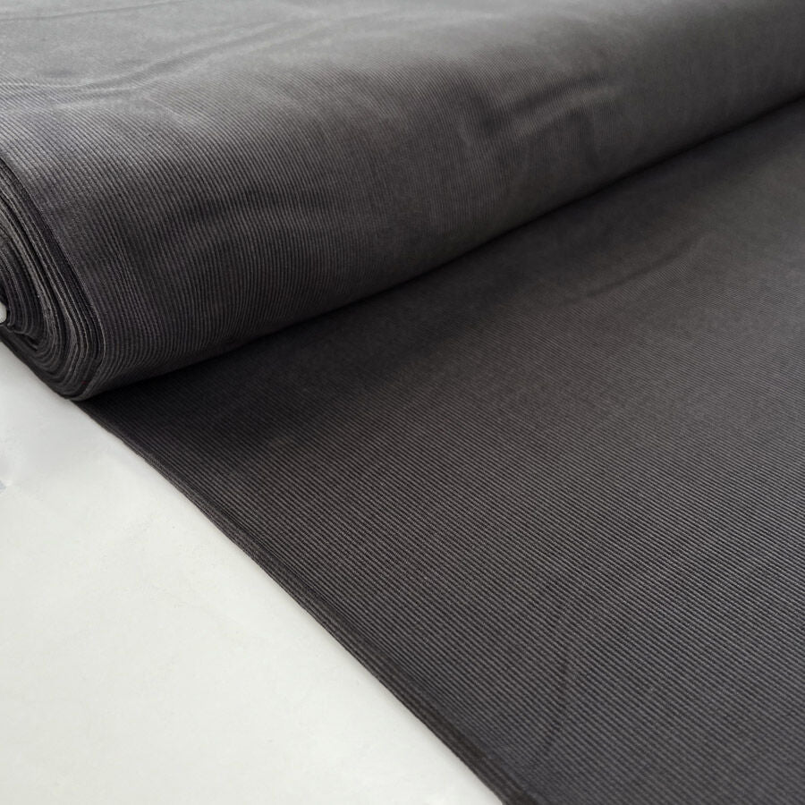 21 Wale Needlecord Silver Cotton Corduroy Woven Shirting Fabric Bolt