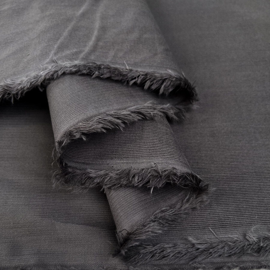 21 Wale Needlecord Silver Cotton Corduroy Woven Shirting Fabric Fold