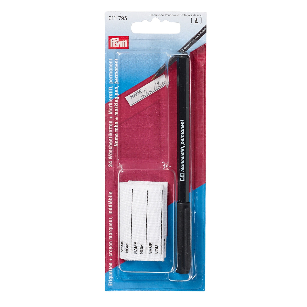 Prym - Name Tabs with Marking Pen - Black