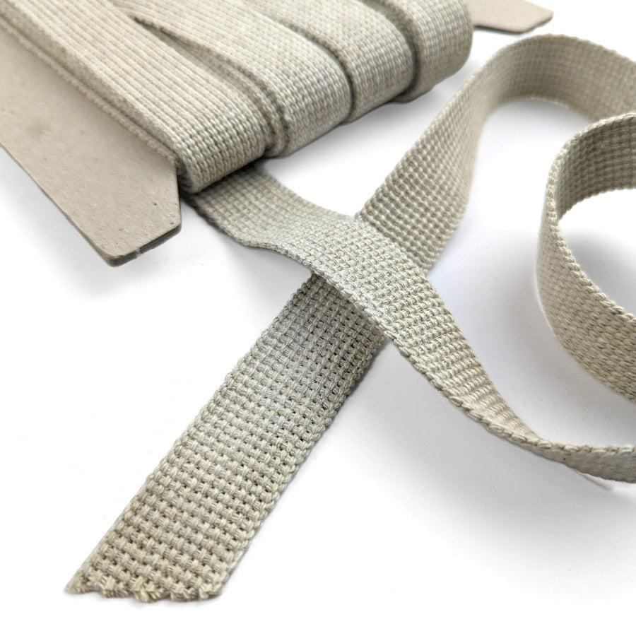 25mm Wide Cotton Acrylic Webbing Cream